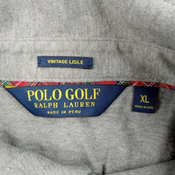 Polo Ralph Lauren Polo Shirt‎ Mens XL Gray Vintage Lisle Golf Pima Cotton Top - Picture 2 of 7